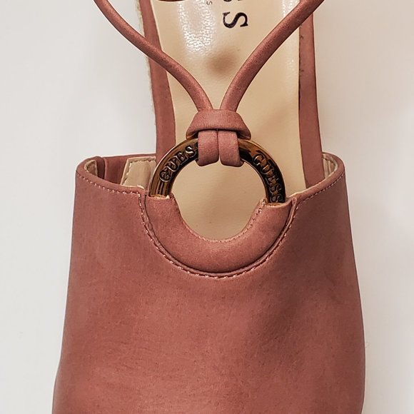 Guess Pink Suede Wedges Size 8.5 - Picture 2 of 6